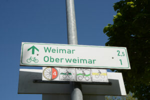  Beschilderung des Radwegs Thüringer Städtekette"