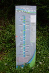 Beschilderung des Maas-Radwegs, hier parallel zum Transardennen-Radweg