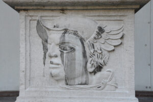 Detail einer Hausfassade in Lüttich